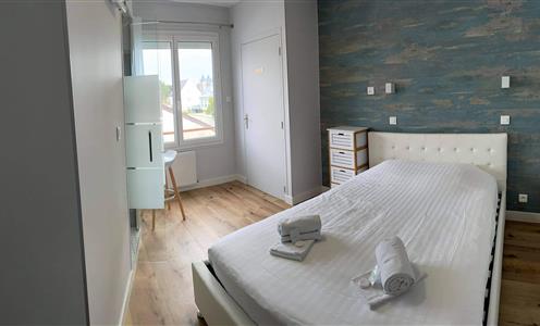Chambre double confortable Hotel bord de mer Quineville Normandie
